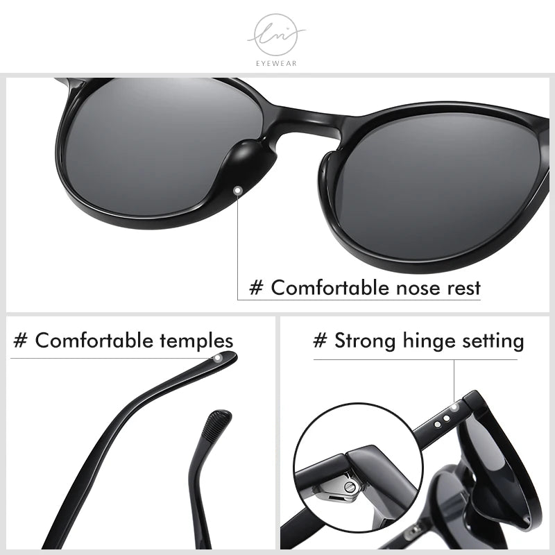 Ochelari de soare LM Retro rotunzi pentru femei și bărbați, ultralegeri, din TR90, polarizați, unisex, pentru șofat, ochelari de soare vintage, UV400, Gafas De Sol
