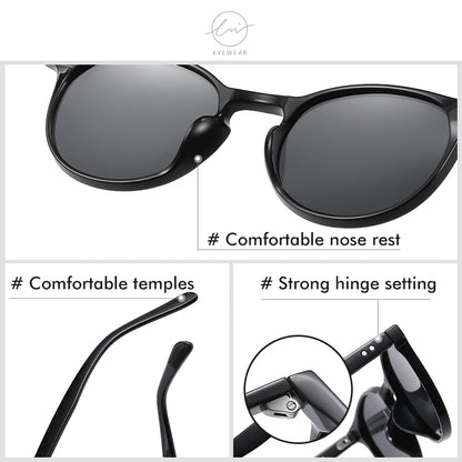 Ochelari de soare LM Retro rotunzi pentru femei și bărbați, ultralegeri, din TR90, polarizați, unisex, pentru șofat, ochelari de soare vintage, UV400, Gafas De Sol