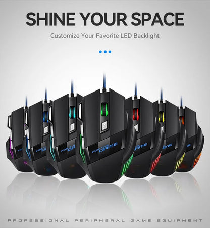 1 бр. нова Hyperspeed USB гейминг мишка с RGB подсветка, ергономична гейминг мишка 7D за Esports, жична мишка за лаптоп и PC геймър