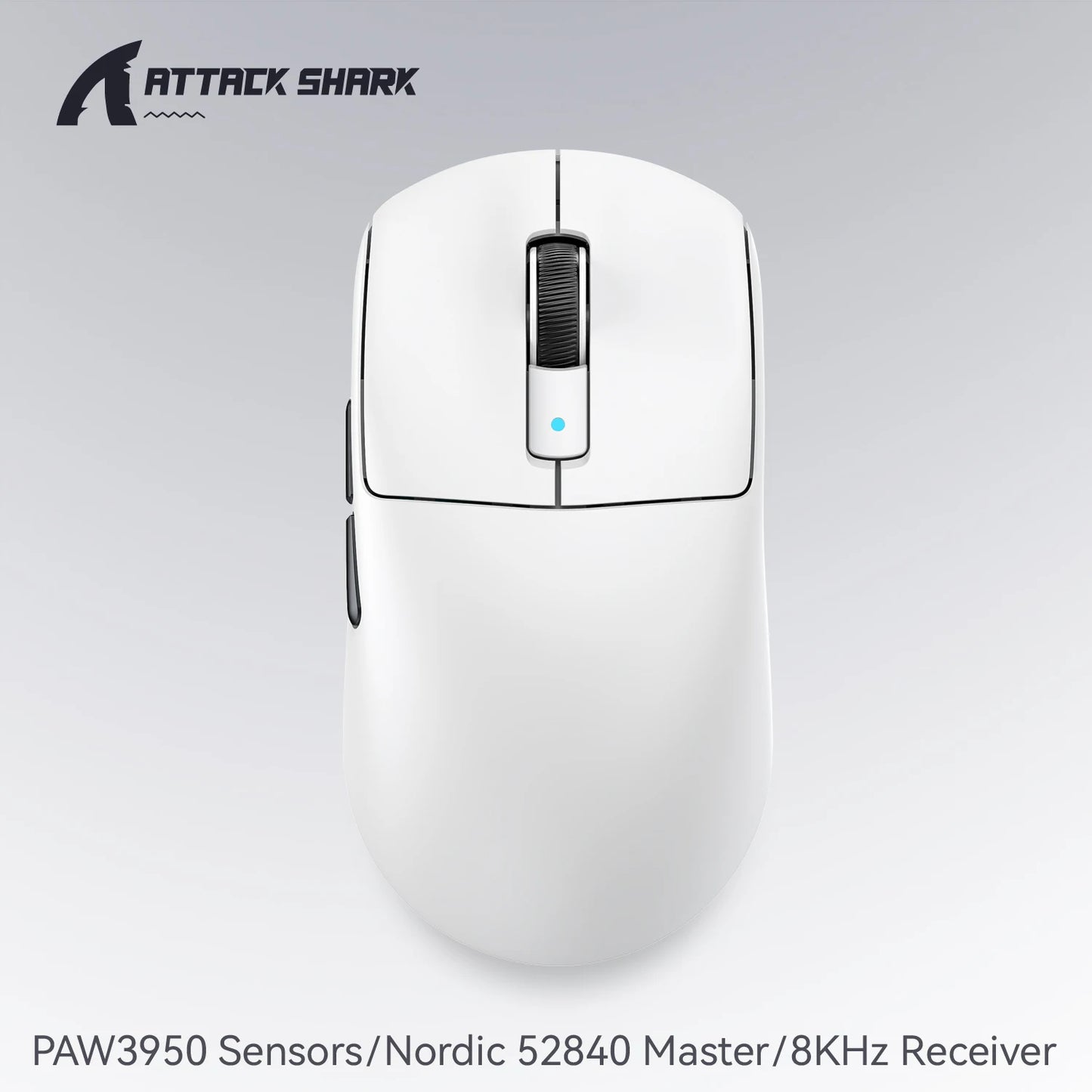 Mysz gamingowa bezprzewodowa ATTACK SHARK R6 PAW3950MAX, próbkowanie 8Khz, ultralekka 39g, Nordic 52840 MCU, optyczne mikroprzełączniki Omron