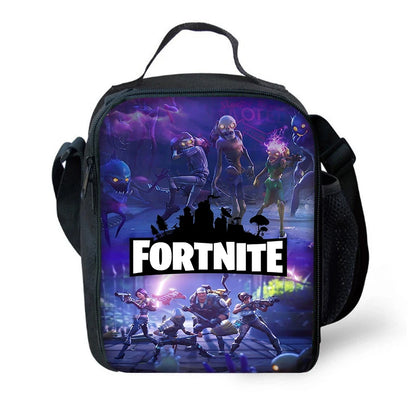 Bolsa térmica infantil grande Hot Game F-FortniteS con aislamiento, de gran capacidad, para niño, niña y estudiante, pícnic al aire libre, reutilizable, tipo nevera para almuerzo