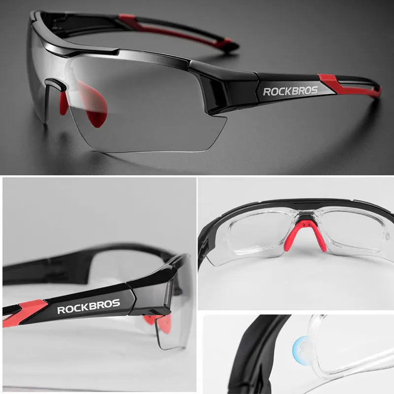 Ochelari de ciclism fotocromatici ROCKBROS, ochelari de soare pentru biciclete și sporturi în aer liber, ochelari cu schimbare de culoare, ochelari pentru MTB și biciclete de șosea, ochelari de protecție pentru biciclete