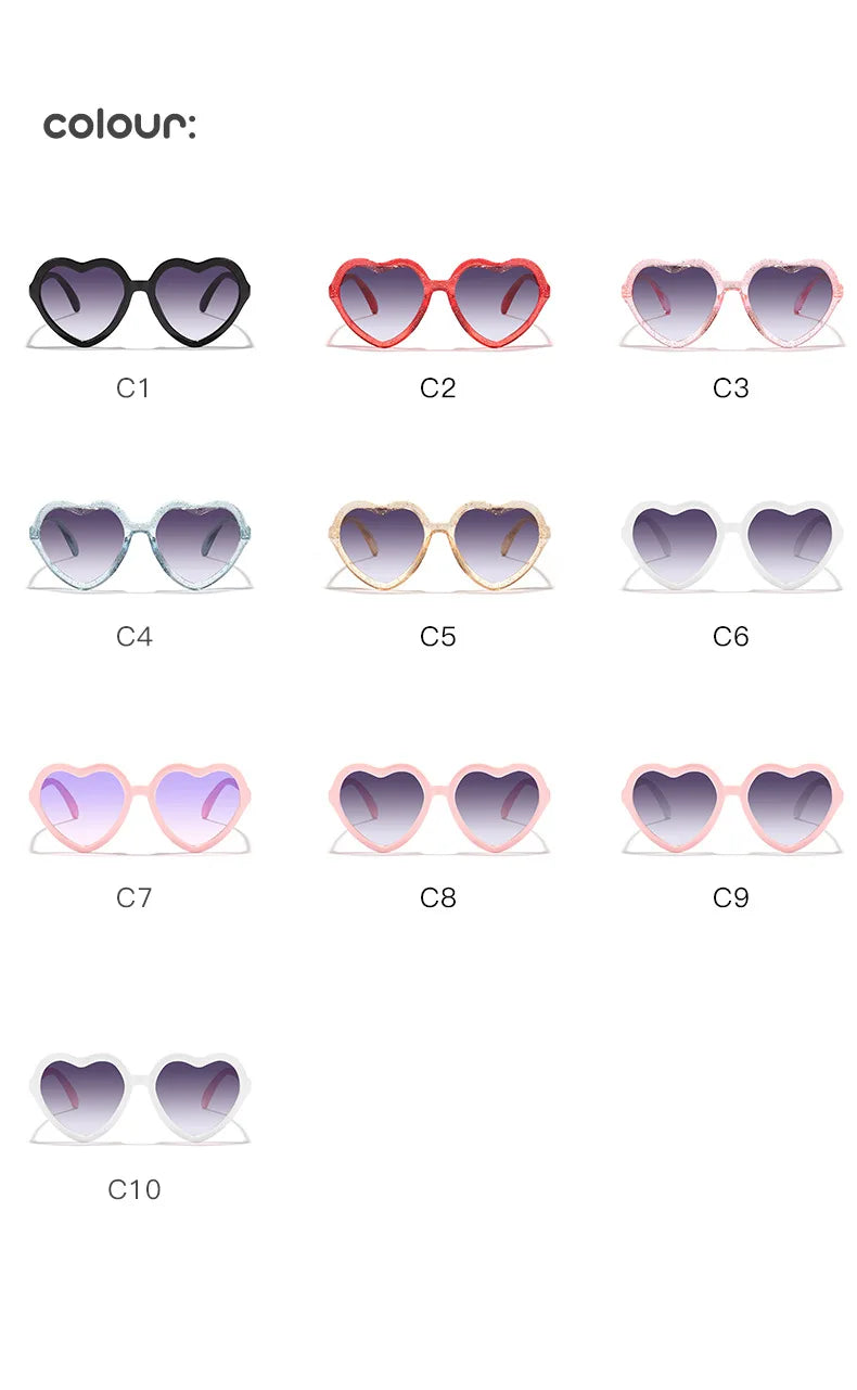Ochelari de soare eleganți pentru copii, roz trandafiriu, cu inimioare, protecție UV400, ramă reglabilă, pentru băieți, fete, bebeluși și copii mici de 0-12 ani
