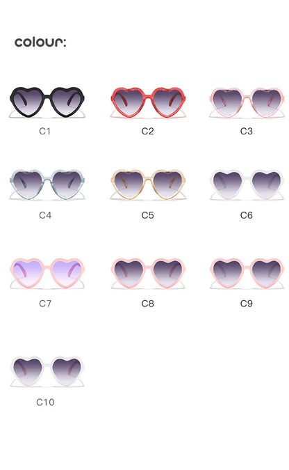 Ochelari de soare eleganți pentru copii, roz trandafiriu, cu inimioare, protecție UV400, ramă reglabilă, pentru băieți, fete, bebeluși și copii mici de 0-12 ani