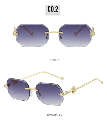Ochelari de soare decorativi din metal, în formă de șarpe – ramă neregulată unisex, protecție UV, ochelari de soare
