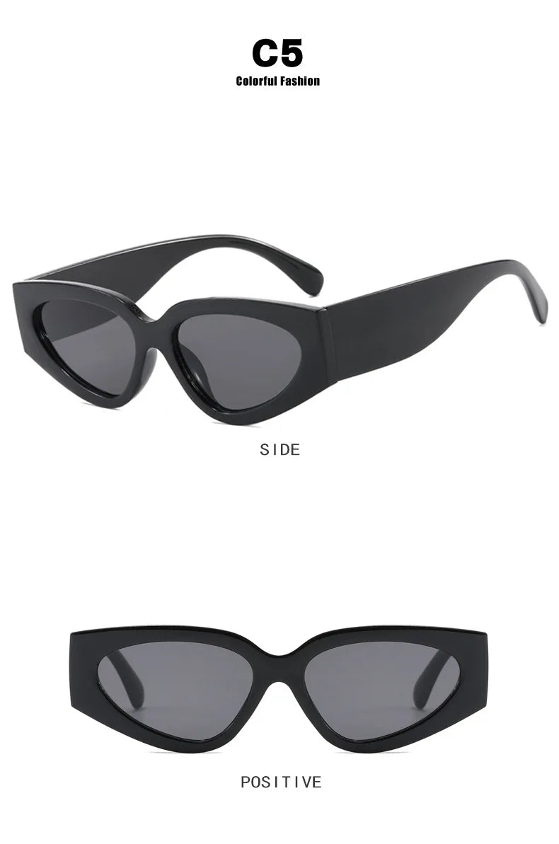 Ochelari de soare negri cu rame groase, model „Cat Eye”, pentru femei – ochelari de soare vintage la modă, ochelari clasici pentru doamne
