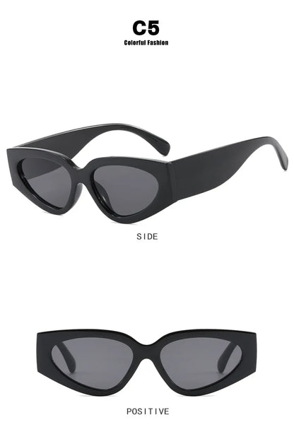 Ochelari de soare negri cu rame groase, model „Cat Eye”, pentru femei – ochelari de soare vintage la modă, ochelari clasici pentru doamne