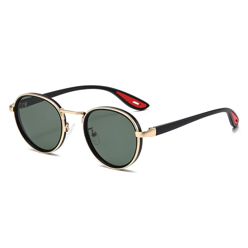 Ochelari de soare cu lentile ovale metalice, protecție UV, ramă mică în stil retro, ochelari de soare clasici de marcă, creație de designer, pentru femei și bărbați