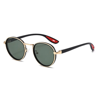 Ochelari de soare cu lentile ovale metalice, protecție UV, ramă mică în stil retro, ochelari de soare clasici de marcă, creație de designer, pentru femei și bărbați