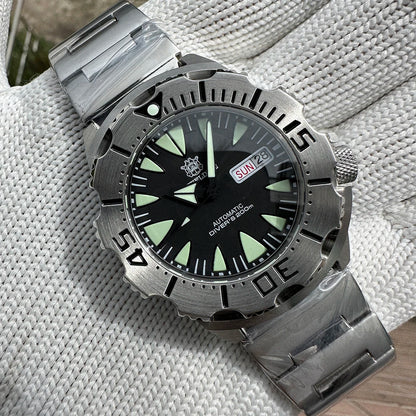 STEELDIVE SD1984 New Arrival 42.2MM M onster 200M Waterproof NH36 Day Function Sapphire Glass Automatic Movement Steel Bracelet
