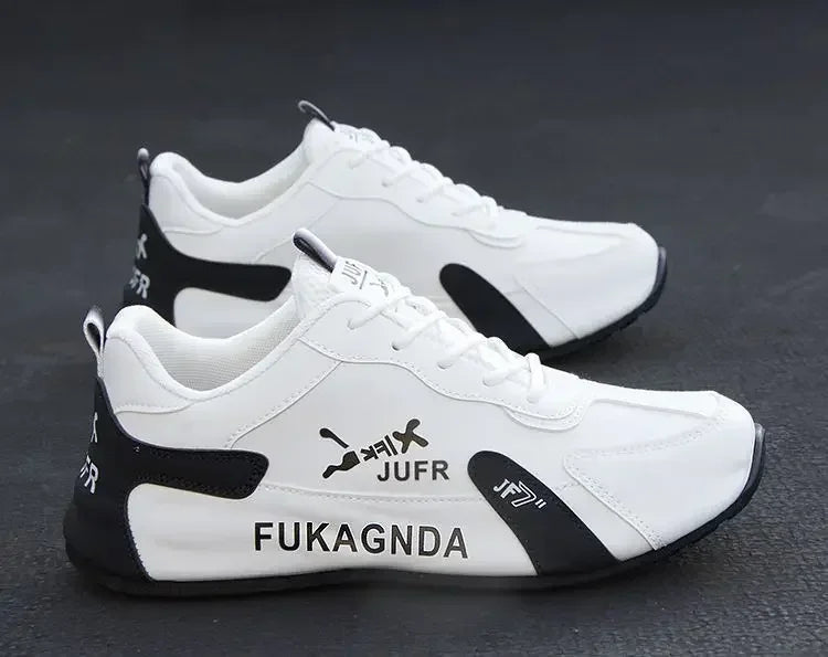 Vattentäta sneakers i PU-läder för män, lediga sportskor, lätta, andningsbara, platta och halkfria tennisskor, Zapatillas Hombre