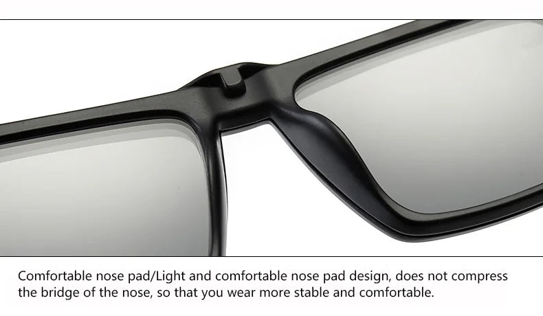 Ochelari de soare polarizați cu magnet pentru miopie, pentru femei și bărbați, ochelari cu clemă, ochelari optici pătrați, rame de ochelari 6 în 1 – de la -0,5 la -10