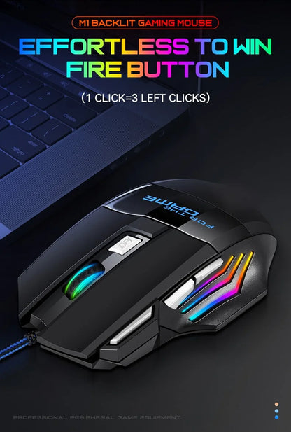 1 бр. нова Hyperspeed USB гейминг мишка с RGB подсветка, ергономична гейминг мишка 7D за Esports, жична мишка за лаптоп и PC геймър