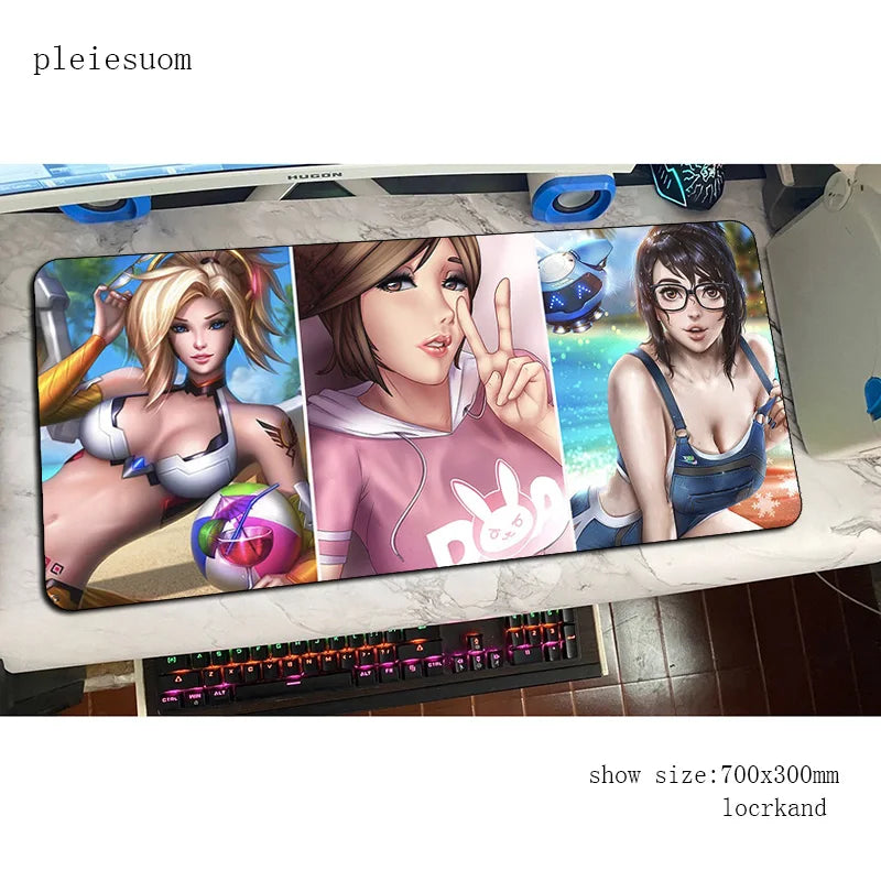 Tappetino mouse gaming Overwatch con stampa HD, 900x400x3mm, tappetino gamer per scrivania computer, mousemat PC economico per notebook