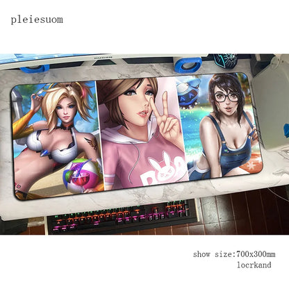 Tappetino mouse gaming Overwatch con stampa HD, 900x400x3mm, tappetino gamer per scrivania computer, mousemat PC economico per notebook