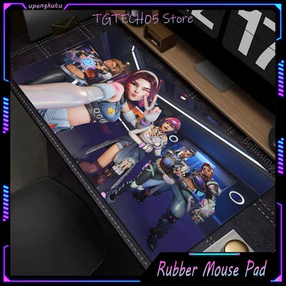 Голяма подложка за мишка за PC геймъри Overwatch, сладка розова разширена подложка за клавиатура, аксесоари за лаптоп гейминг, постелка за бюро Kawaii HD килим