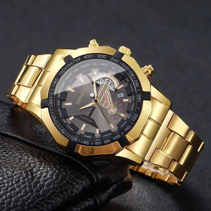 Fashion Men Business Watches Luxury Large Dial Calendar Quartz Watch Mens Clock Reloj Hombre（Without Box）