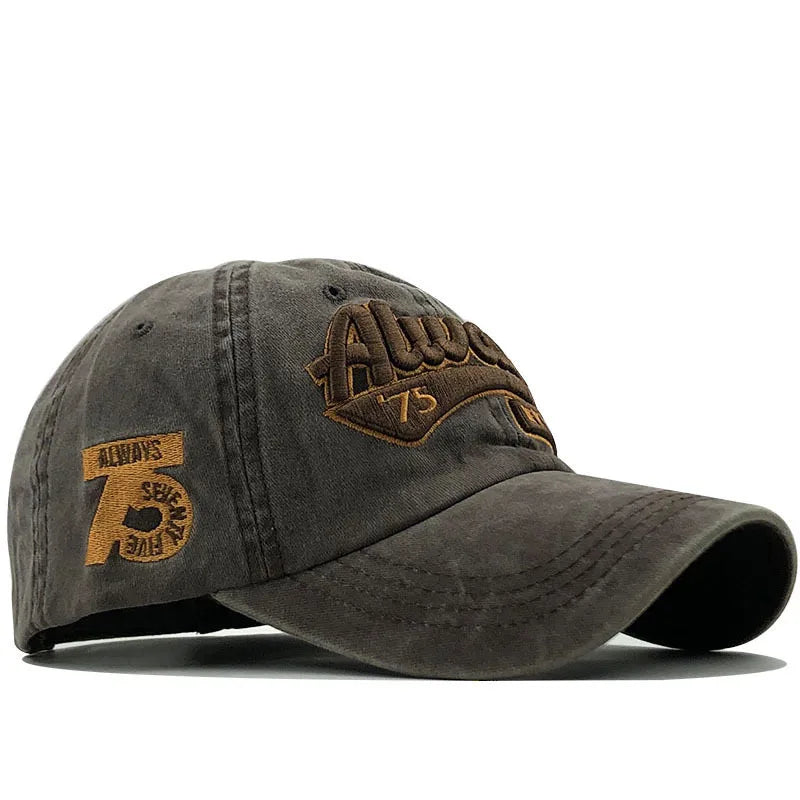 100% Cotton Washed 3D Embroidered Letter Baseball Cap, Casual Streetwear Hat