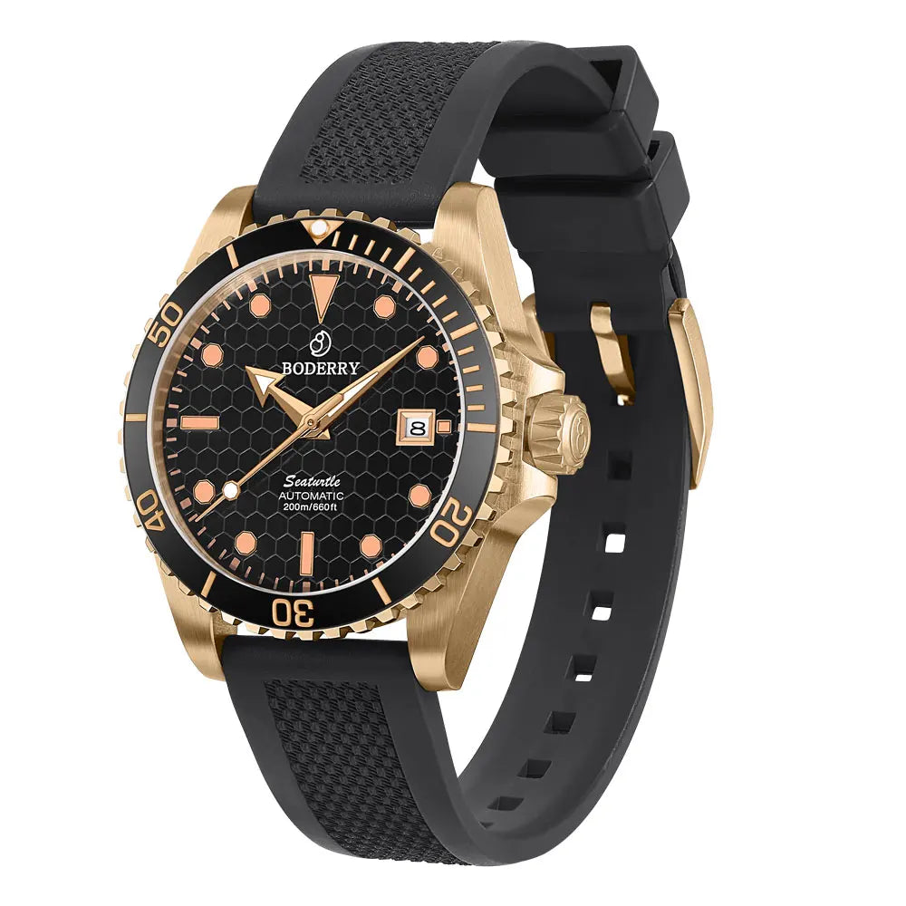 Boderry Bronze Watch Seaturtle Titanium Diver Luxury Wristwatch Automatic Mechanical Wristwatch Sport 200M Waterproof Luminous