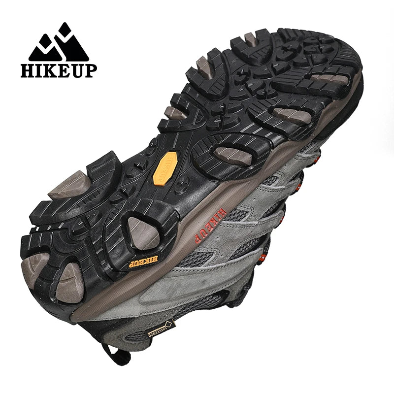 HIKEUP Hiking Shoes for Men, Designer Climbing Trekking Sneakers, Leather Outdoor Sports Work Shoes, Running Shoes