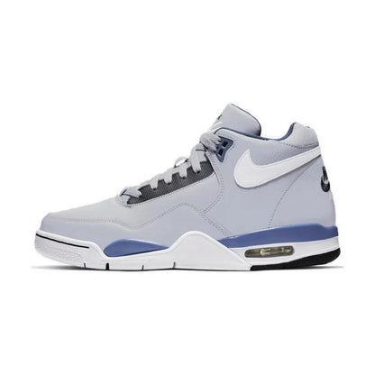 Nike Flight Legacy – Bequeme und vielseitige Retro-Basketballschuhe im Mid-Top-Stil für Herren, Weiß/Blau, BQ4212-103