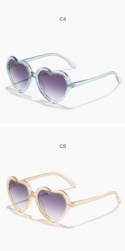 Ochelari de soare eleganți pentru copii, roz trandafiriu, cu inimioare, protecție UV400, ramă reglabilă, pentru băieți, fete, bebeluși și copii mici de 0-12 ani