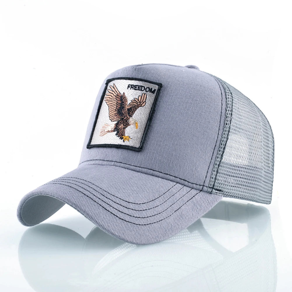 Fashion Baseball Cap With Eagle Embroidery Patch Men And Women Four Season Outdoor Trucker Cap Outdoor Casual Sport Visor Hat