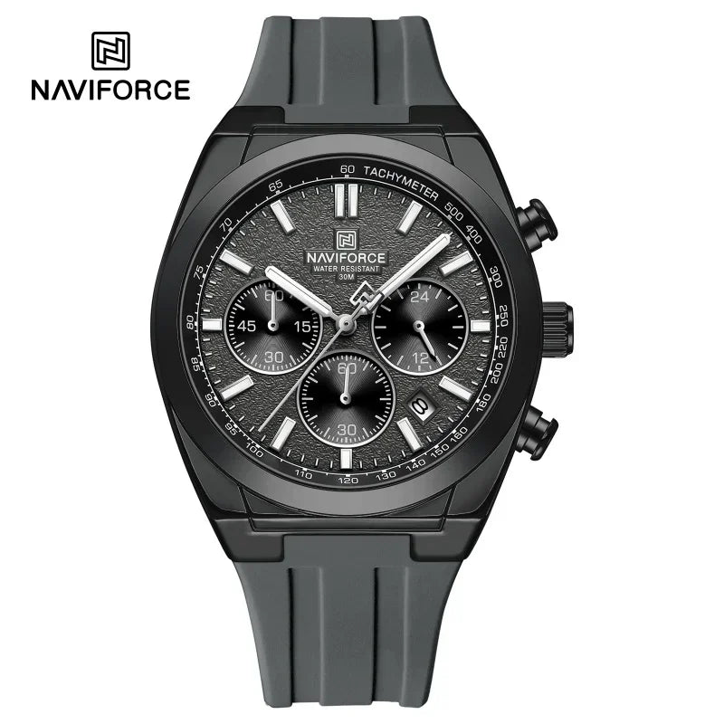 NAVIFORCE Herrenarmbanduhr – Luxuriöser und sportlicher Stil, Quarzwerk, 24-Stunden-Anzeige, Datumsfenster, Chronograph, wasserdicht – Geschenkidee für Herren