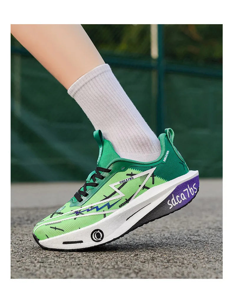 Running Shoes with Carbon Plate for Men, Marathon Sports Specialty, Breathable, Lightweight, Comfortable Athletic Outdoor Sneakers for Women