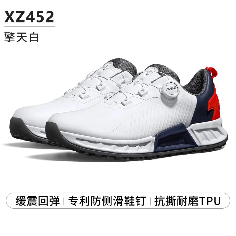 PGM Golf Shoes Men's Cushioning Rebound Sneakers, Knob Men's Shoes, Wear-Resistant TPU Waterproof Shoes