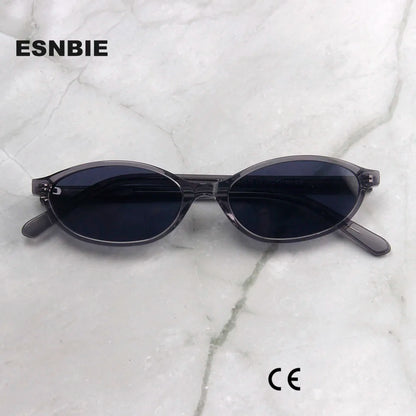 Ochelari de soare mici, ovali, din acetat, la modă, pentru femei, în stilul anilor '90; ochelari de soare vintage pentru bărbați; ochelari polarizați la modă, cu protecție UV400
