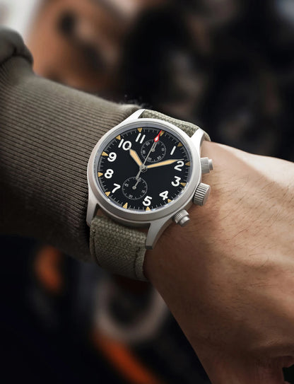 Militado ML1868 Watch VK61 Quartz Movement 100m Waterproof Watches Men Stainless Steel Chronograph Sapphire Crystal Wristwatch