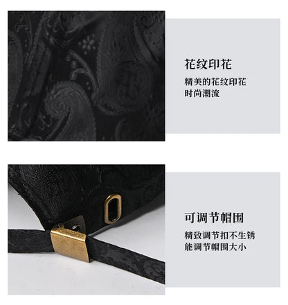 2024 Fashion Embroidery High top Baseball Cap Men's cashew print outdoor casual Cap face Trim four seasons