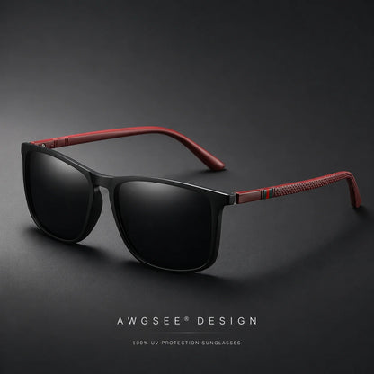 Ochelari de soare polarizați clasici, pătrați, unisex, UV400, ușori, pentru condus, pescuit, activități în aer liber și călătorii