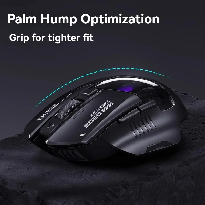 Inphic A9 Pro Three-mode Game Mouse Colorful Light Guide Pillar Power Indicator DPI Adjustable Macro-driver Ergonomics 12800DPI