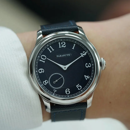 Orologio da uomo FARASUTE NEW Machinery con quadrante salmone, movimento meccanico manuale ST17, piccoli secondi e bracciale vintage Bonklip