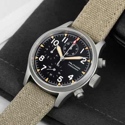 Militado ML1868KF Retro VK67 Quartz Chronograph Watch Stainless Steel Case 3 Dial Waterproof 100M  Multifunction Military Watch