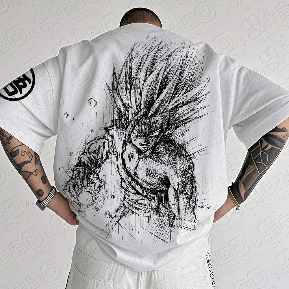 2026 Dragon Ball Z Themed T-Shirt - Pure Cotton, Breathable & Elastic Comfortable & Stylish Great for Anime Fans