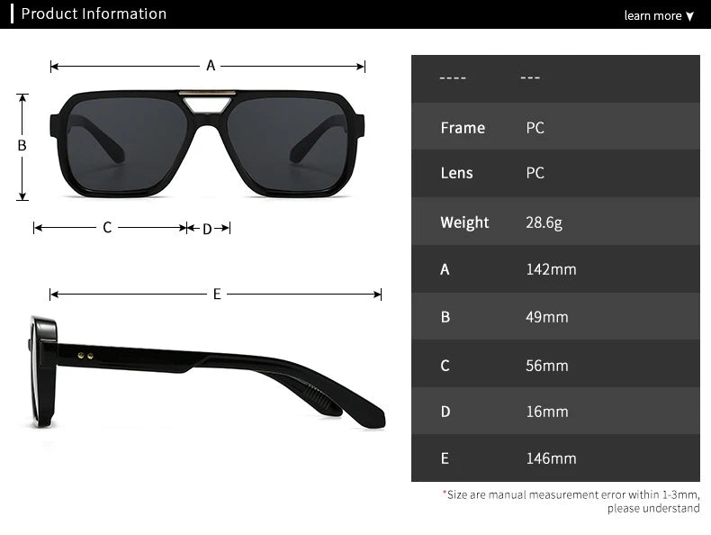 Ochelari de soare SO&EI Fashion cu rame duble, pătrați, pentru femei, stil retro cu nituri, nuanțe de albastru ceai, protecție UV400, ochelari de soare cu gradient pentru bărbați, pentru activități în aer liber
