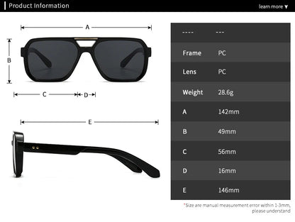 Ochelari de soare SO&EI Fashion cu rame duble, pătrați, pentru femei, stil retro cu nituri, nuanțe de albastru ceai, protecție UV400, ochelari de soare cu gradient pentru bărbați, pentru activități în aer liber