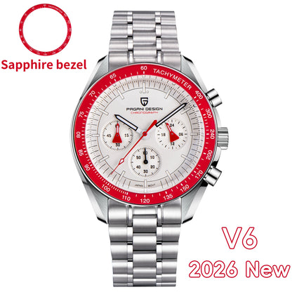 PAGANI DESIGN 2026 New Mens Watches Panda Moon Watch Luxury Quartz Watch For Men Automatic Date Sport Chronograph Wristwatch Men