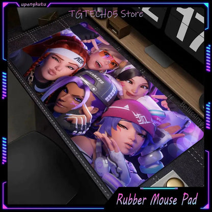 Голяма подложка за мишка за PC геймъри Overwatch, сладка розова разширена подложка за клавиатура, аксесоари за лаптоп гейминг, постелка за бюро Kawaii HD килим