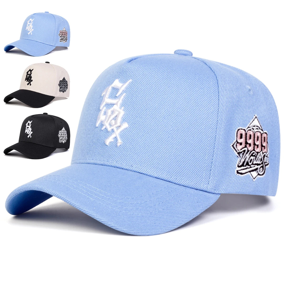 Unisex SOX 9999 Letter Embroidery Baseball Caps Adjustable Casual Hats Spring and Autumn Outdoor Sunscreen Hat