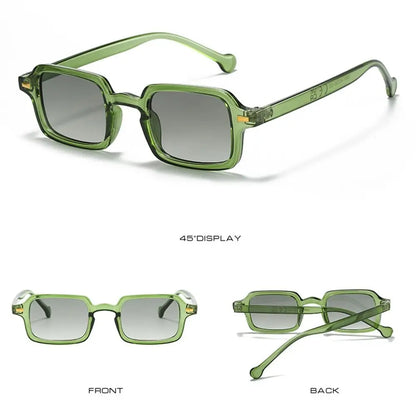 Ochelari de soare Fashion Square pentru femei, model nou retro cu nituri decorative; ochelari de soare pentru bărbați, model leopard albastru, cu lentile degradate, protecție UV400