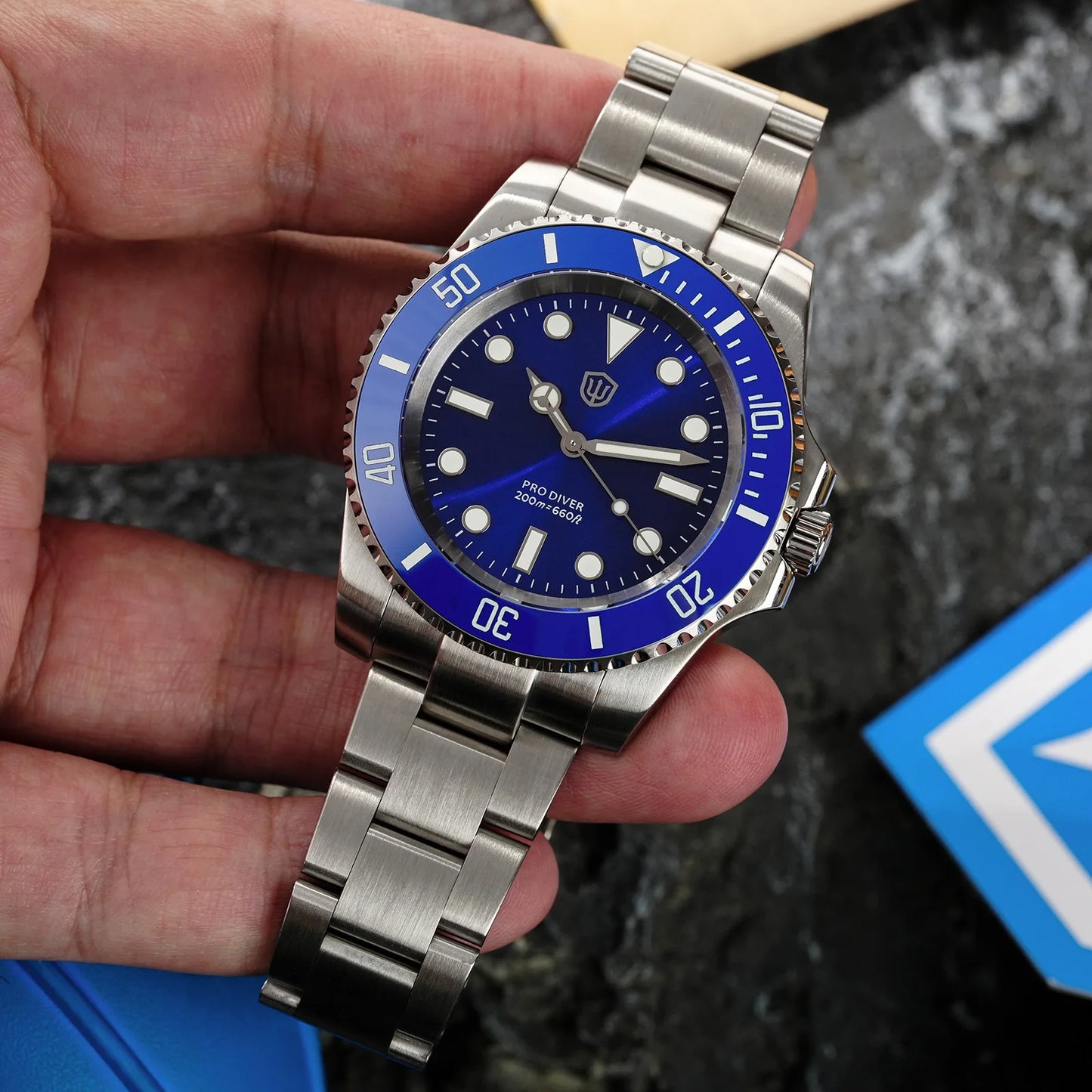 Watchdives WD1680Q V2 Men Watch VH31 Sweep Second Quartz Movement AR Sapphire Luminous BGW9 20Bar Waterproof Steel Wristwatches