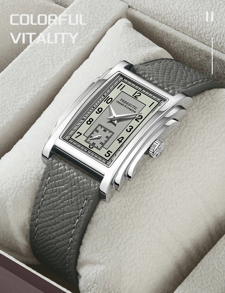 FARASUTE Original Design Square Manual Mechanical Men's Watch Seagull Movement Luxury Retro Sapphire Mirror Waterproof Men Watch