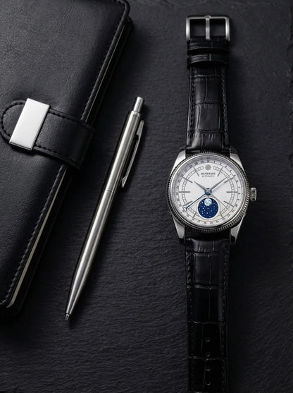 Sugess 40mm Watch of Men Moonphase Automatic ST2108 Movement Sapphire Crystal Mechanical Wristwatches Waterproof Date 2024 New