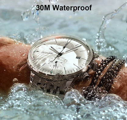 Mens Fashion Mechanical Watches Business Automatic Wristwatch Stainless Steel Luminous Designer Clock Reojes De Hombre New 2023