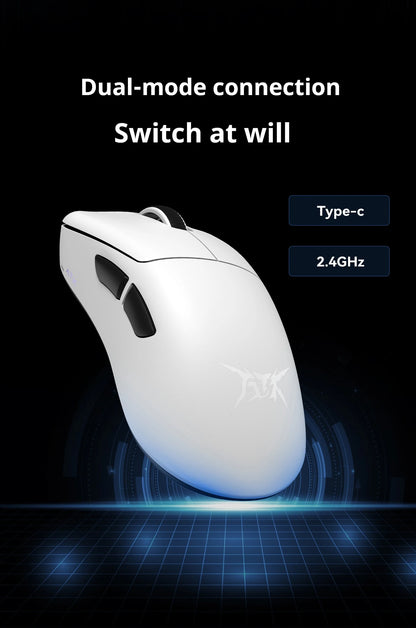 Rato Gaming Sem Fios ATK Z1 Pro Max Ultra com Pé Personalizado, PAW3950 Ultra Smart Speed Wireless, Taxa de Polling 8k e Baixa Latência de 0.39ms