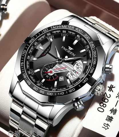 BINBOND Orginal Quartz Wristwatches For Men Luxury Luminous Waterproof Auto Date Men's Watch Stainless Steel Reloj Free Ship